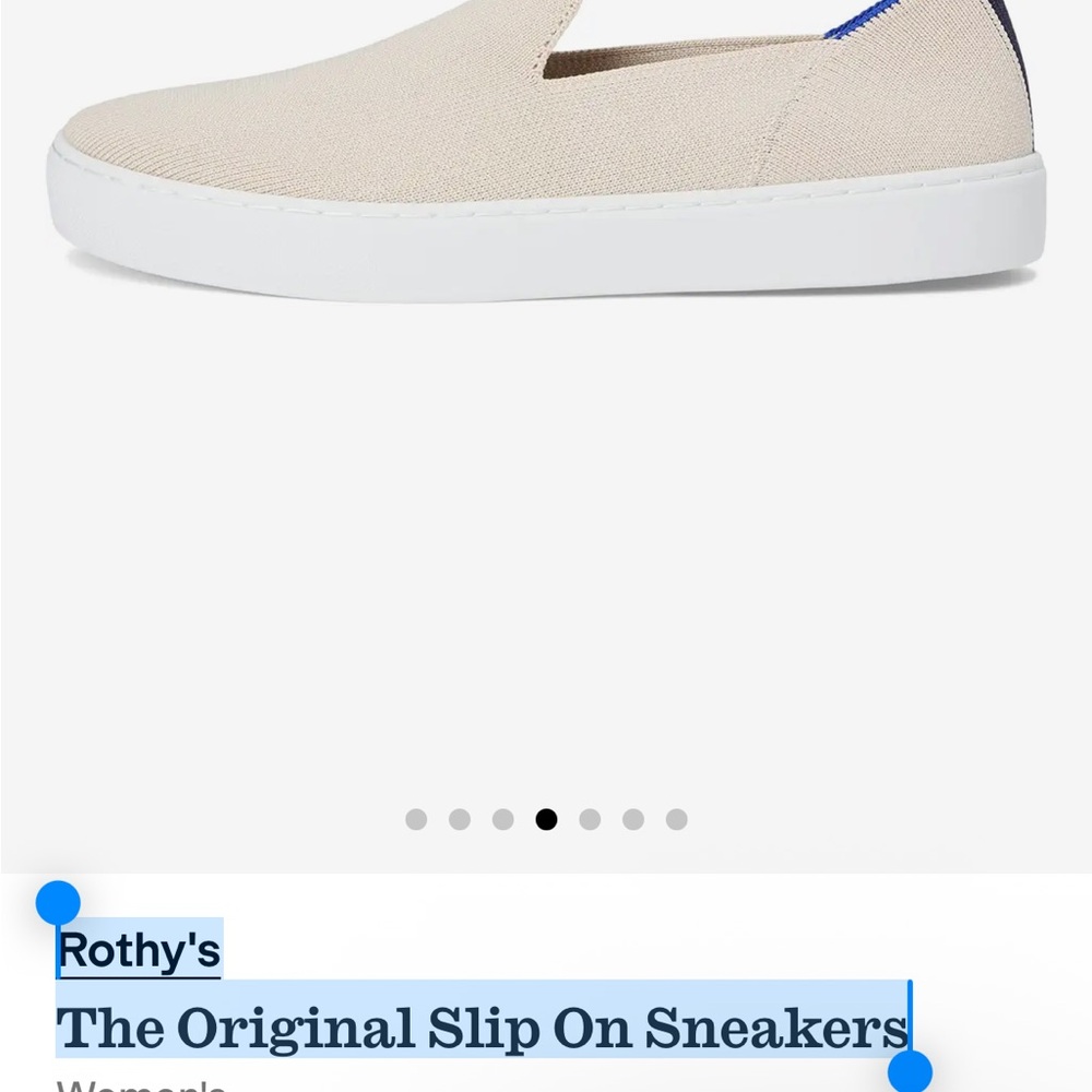 Rothy's Slip-On Sneakers in Cream with White Sole - Picture 6 of 7